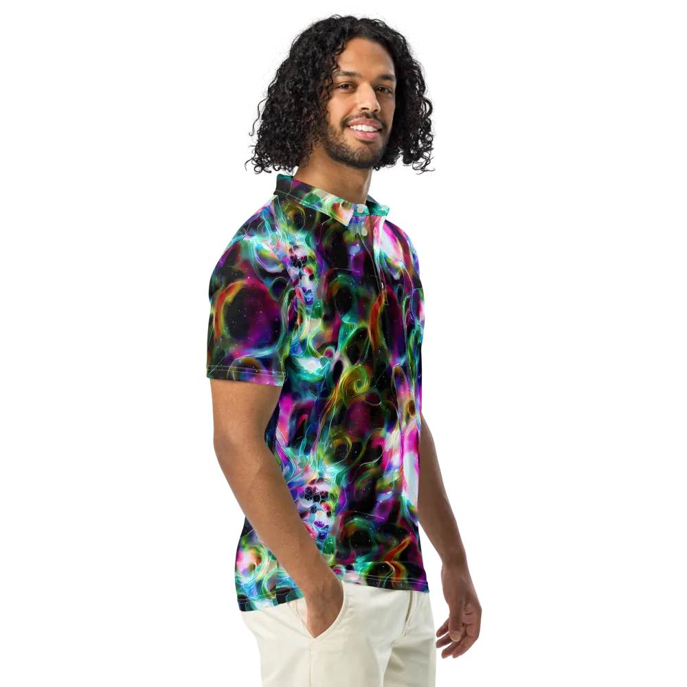 Starfire Marble on Men's Slim Fit Polo Shirt — Right Front