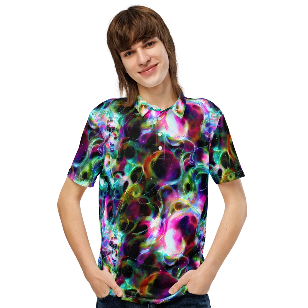 Starfire Marble on Men's Slim Fit Polo Shirt — Front
