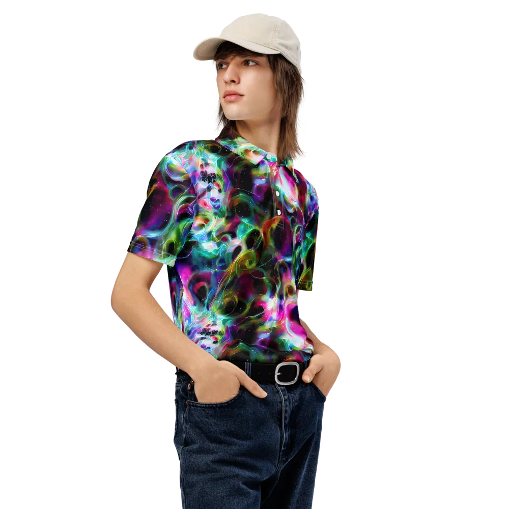Starfire Marble on Men's Slim Fit Polo Shirt — Right Front