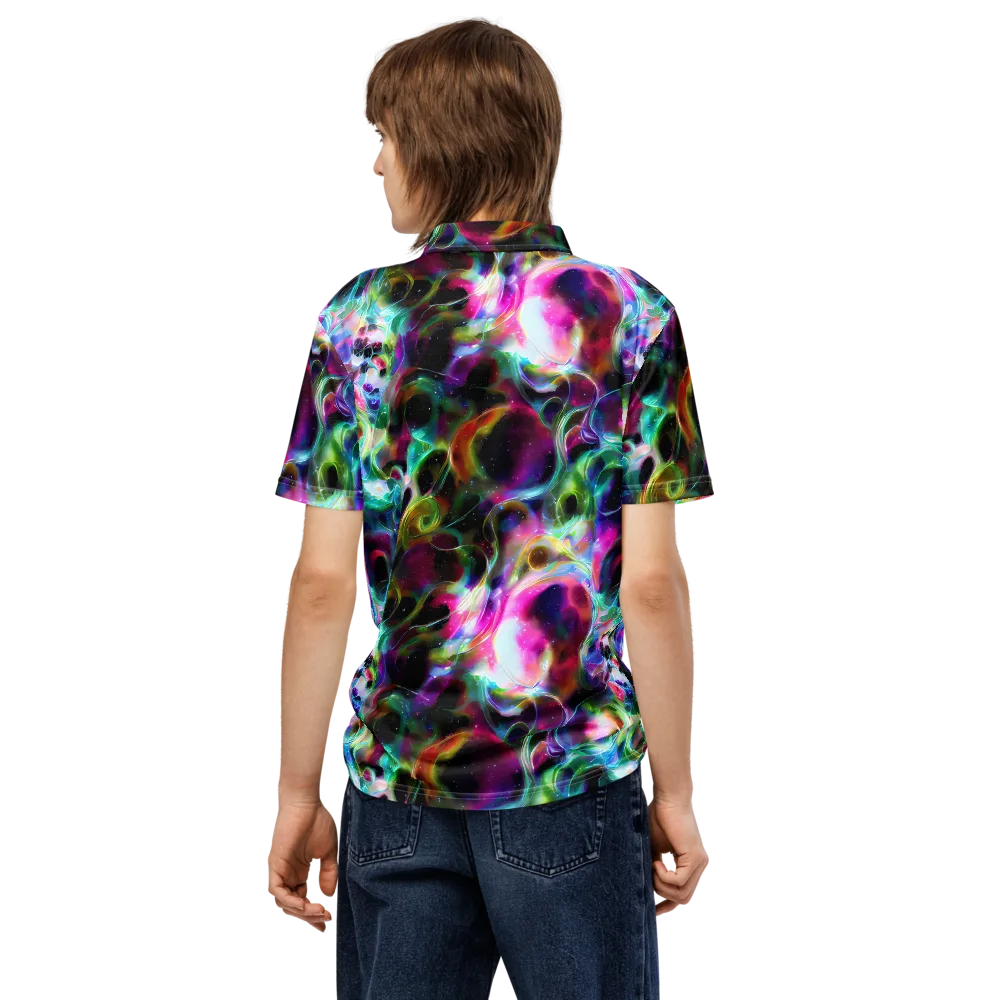 Starfire Marble on Men's Slim Fit Polo Shirt — Back