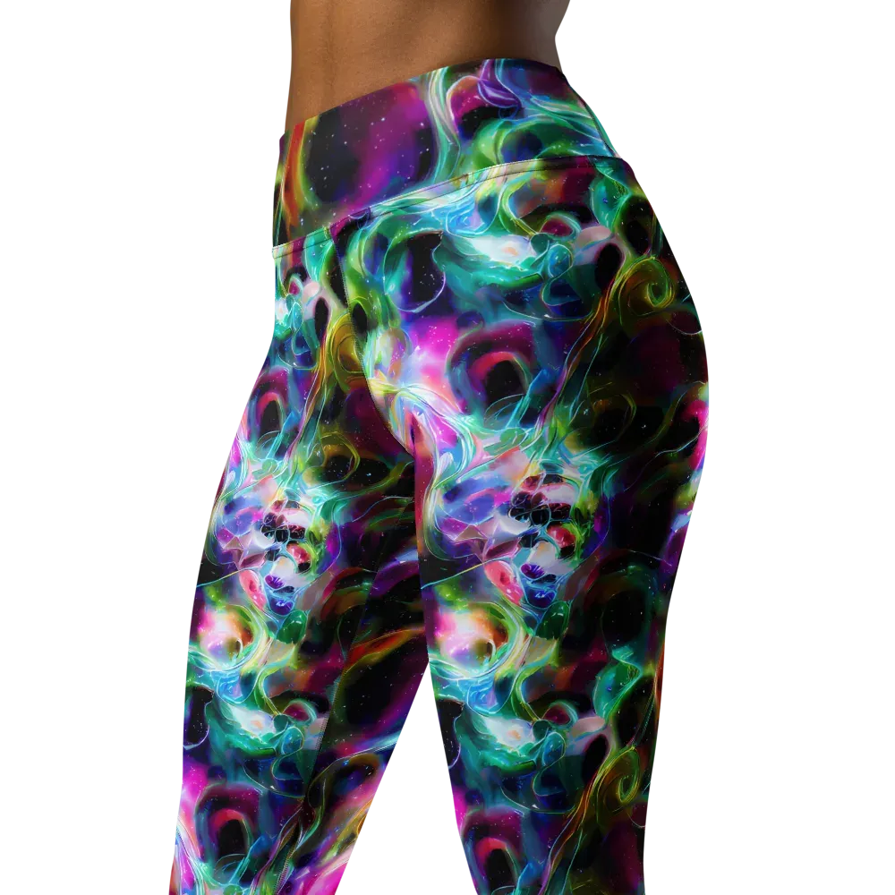 Starfire Marble on Yoga Leggings — Left Front