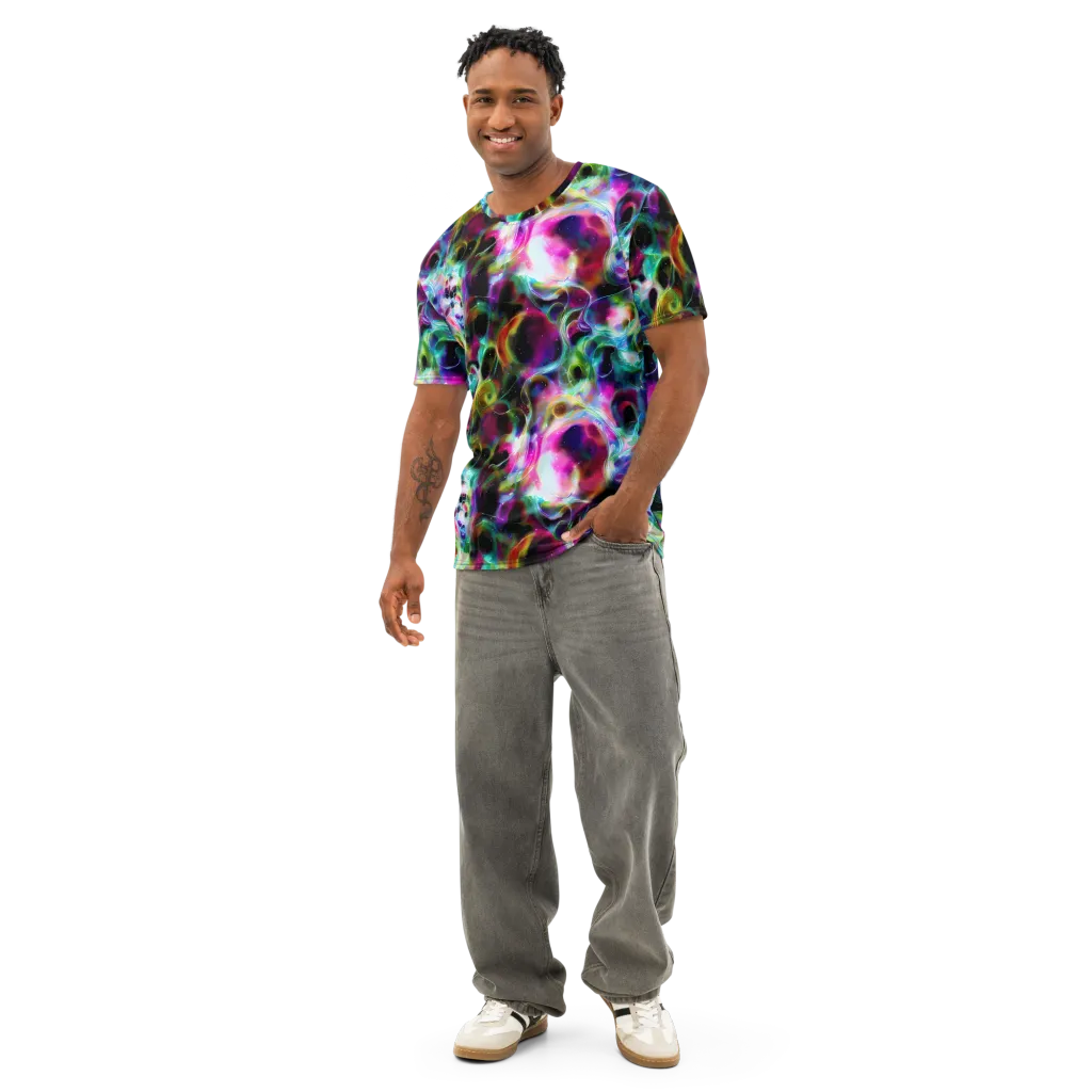 Starfire Marble on Men's Cotton Crew Neck T-Shirt — Front