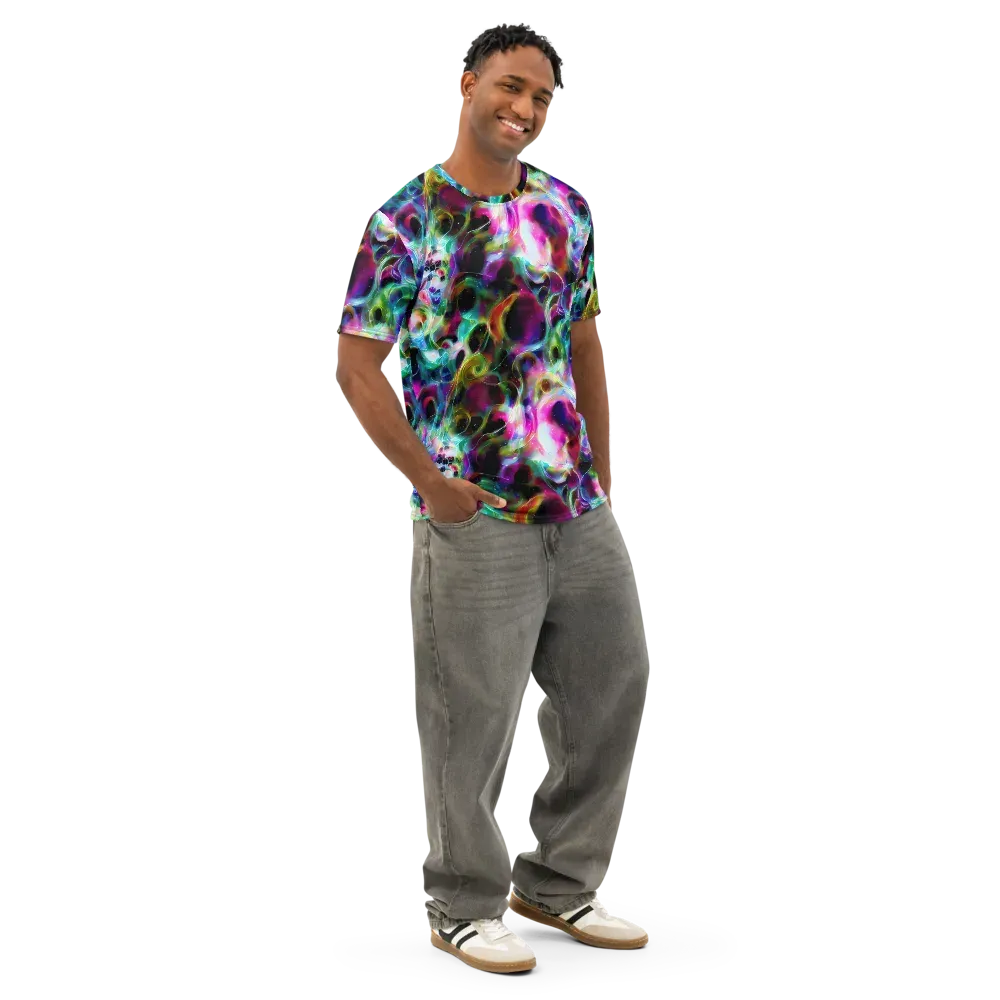 Starfire Marble on Men's Cotton Crew Neck T-Shirt — Right Front