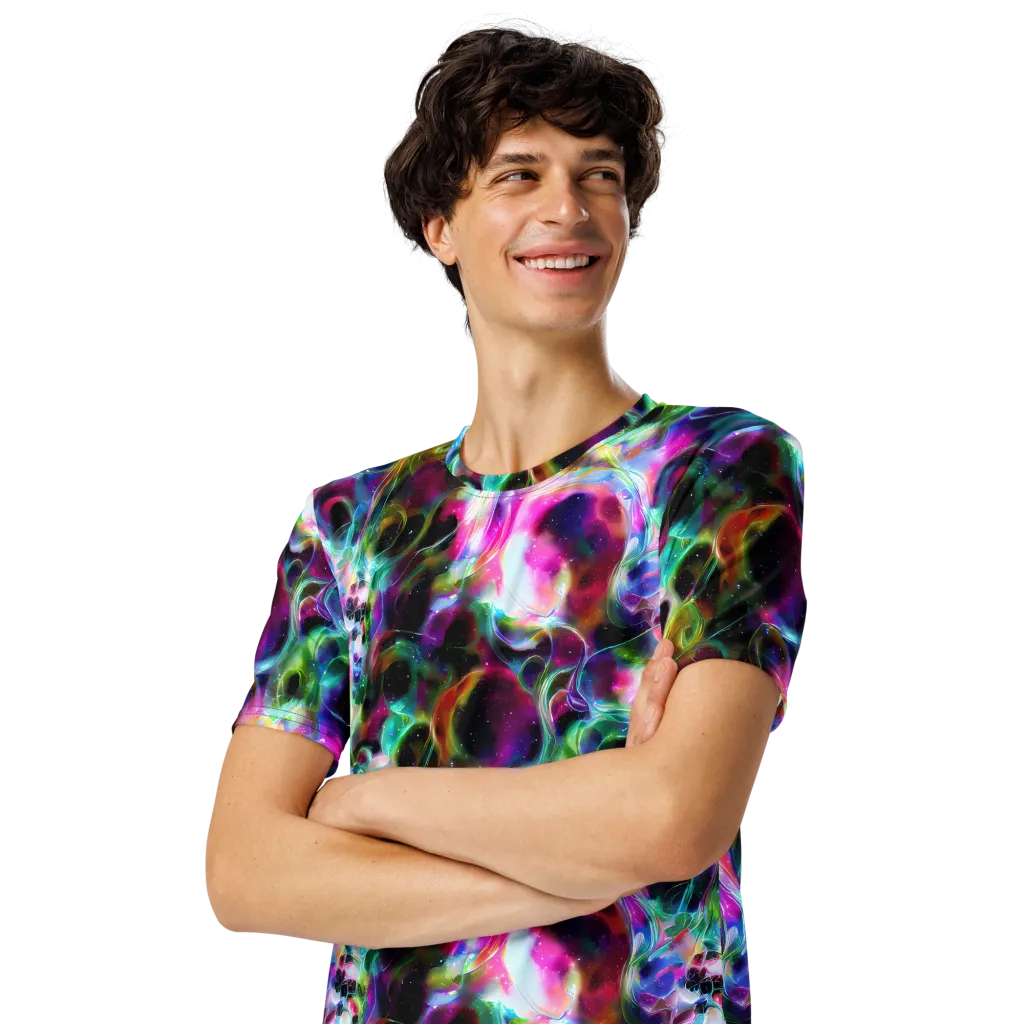 Starfire Marble on Men's Crew Neck T-Shirt — Left Front