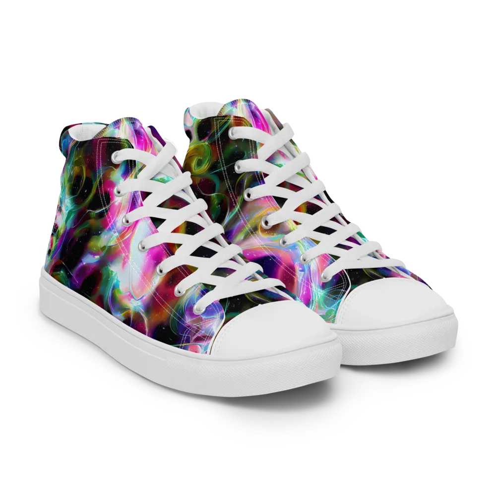 Starfire Marble on Men's High Top Canvas Shoes — Right Front