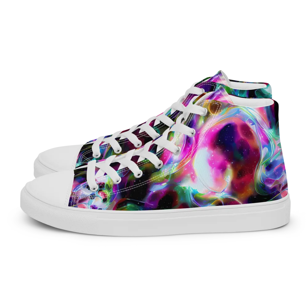 Starfire Marble on Men's High Top Canvas Shoes — Left