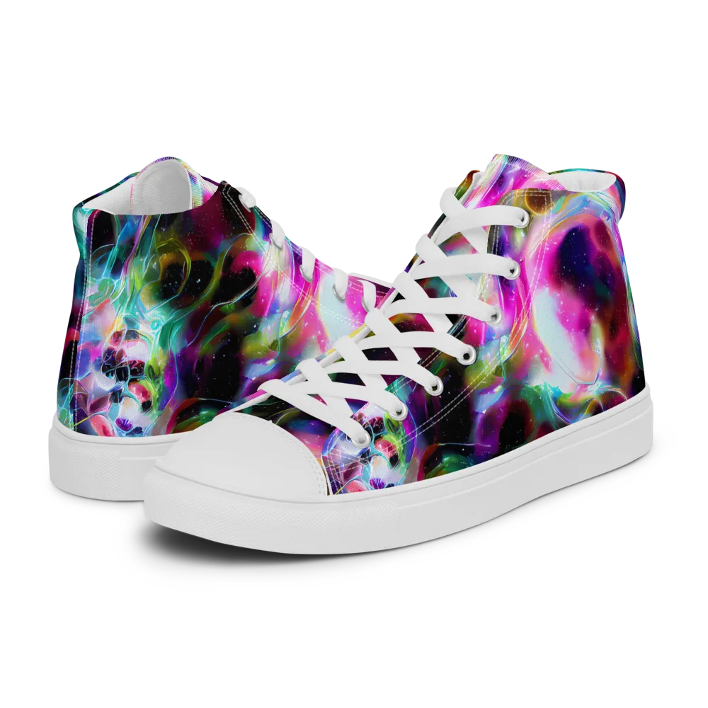 Starfire Marble on Men's High Top Canvas Shoes — Left