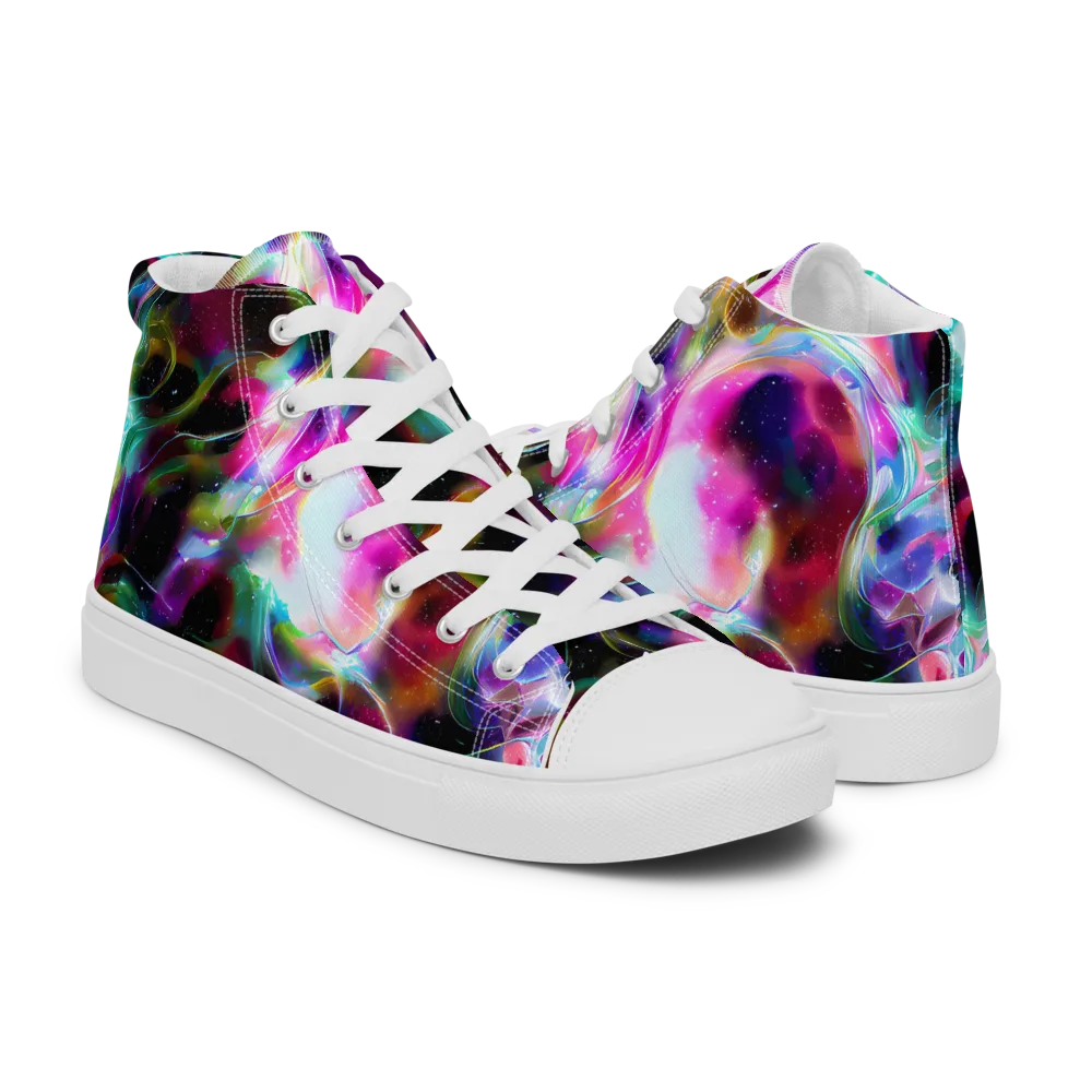 Starfire Marble on Men's High Top Canvas Shoes — Right