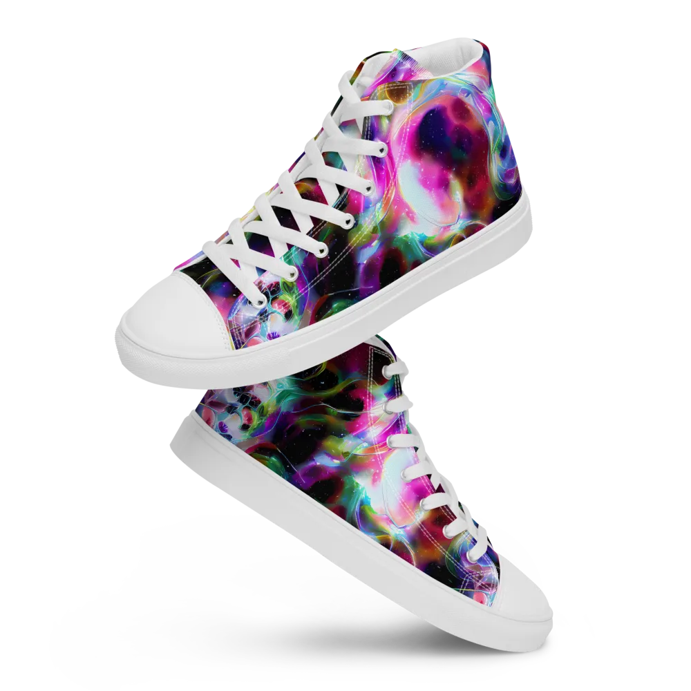 Starfire Marble on Men's High Top Canvas Shoes — Front