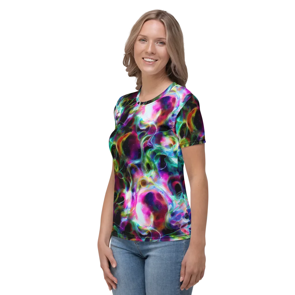 Starfire Marble on Women's Crew Neck T-Shirt — Left