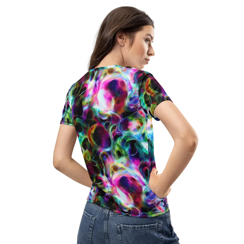 Starfire Marble on Women's Crew Neck T-Shirt — Back