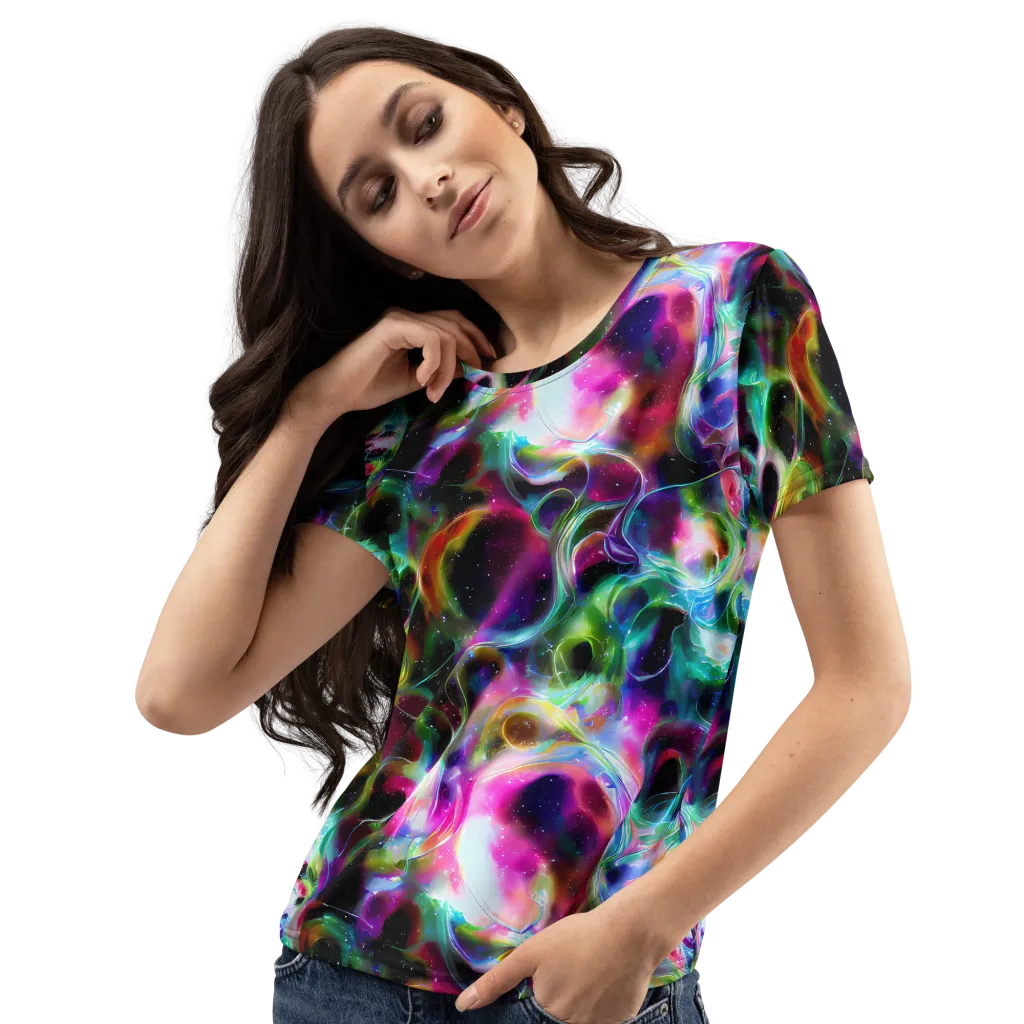 Starfire Marble on Women's Crew Neck T-Shirt — Left Front