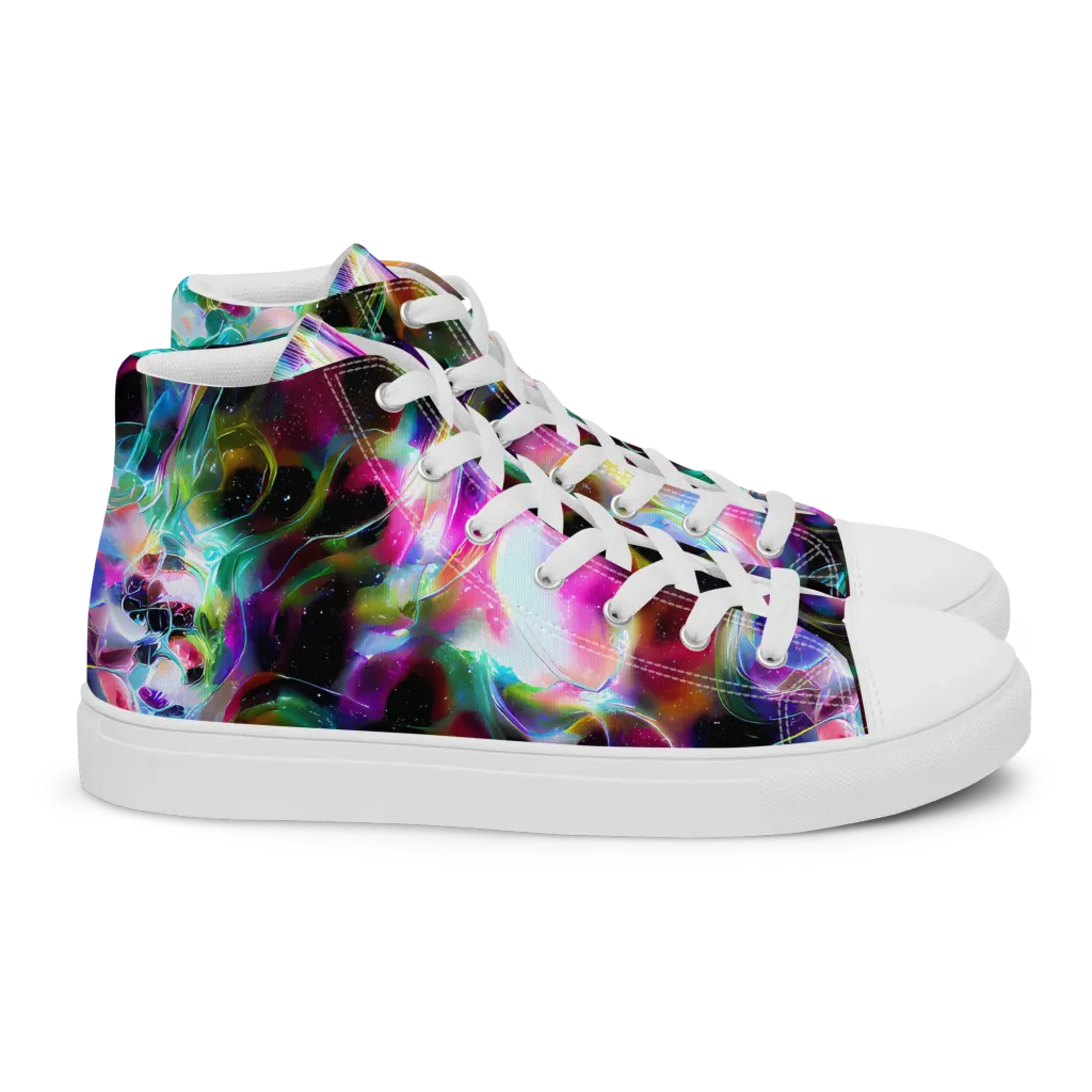 Starfire Marble on Women's High Top Canvas Shoes — Right