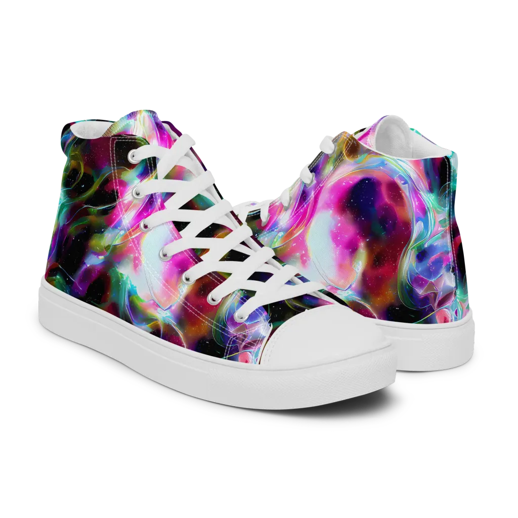 Starfire Marble on Women's High Top Canvas Shoes — Right