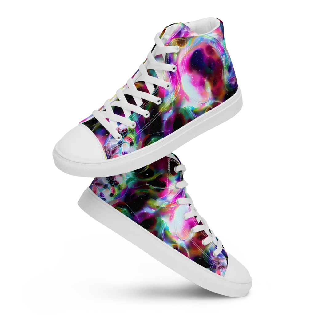 Starfire Marble on Women's High Top Canvas Shoes — Front