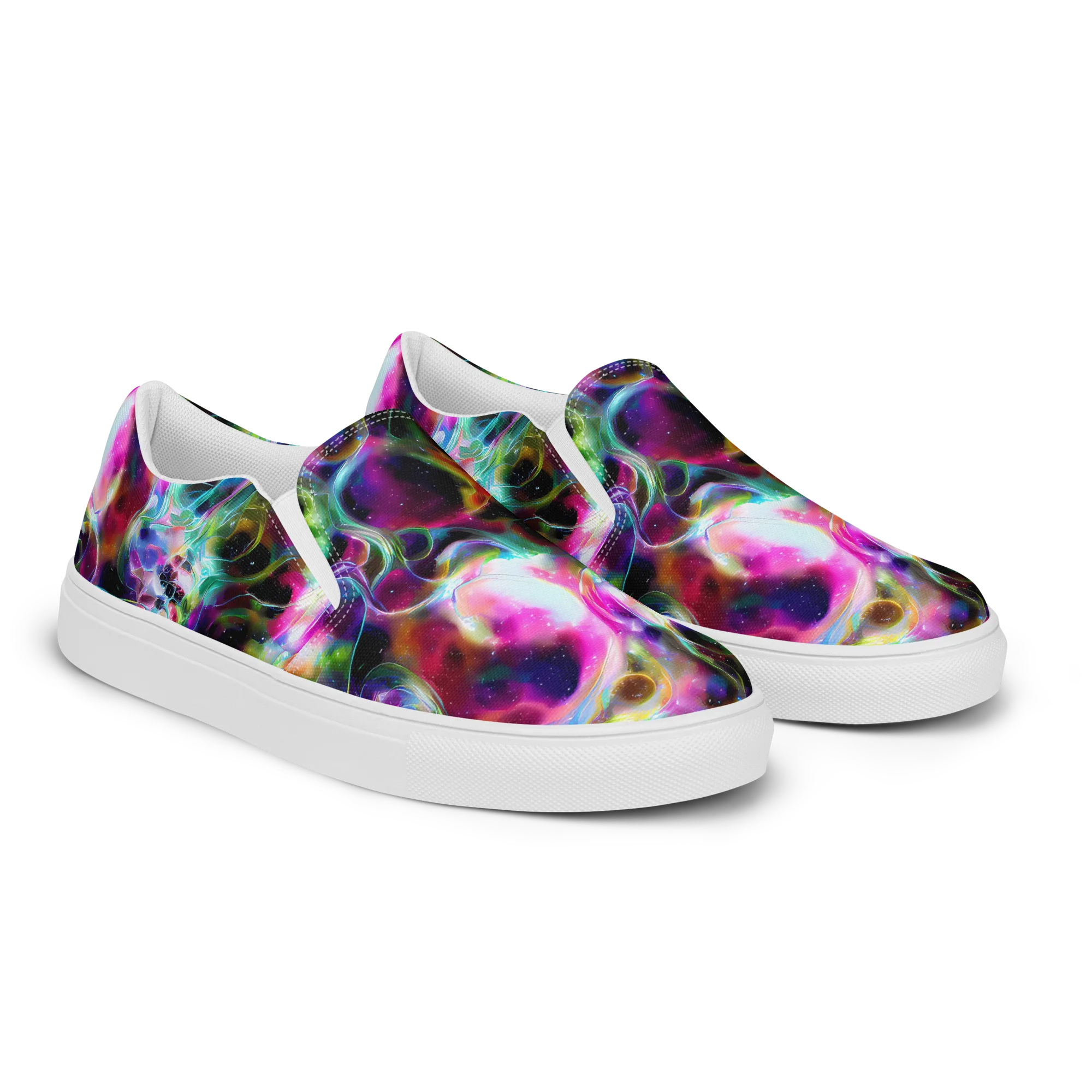 Starfire Marble on Men's Slip-On Canvas Shoes — Right Front