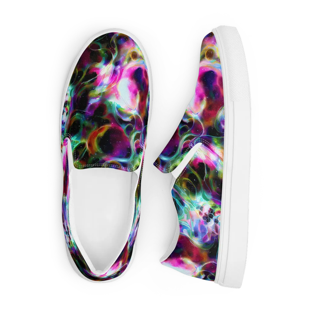 Starfire Marble on Men's Slip-On Canvas Shoes — Front