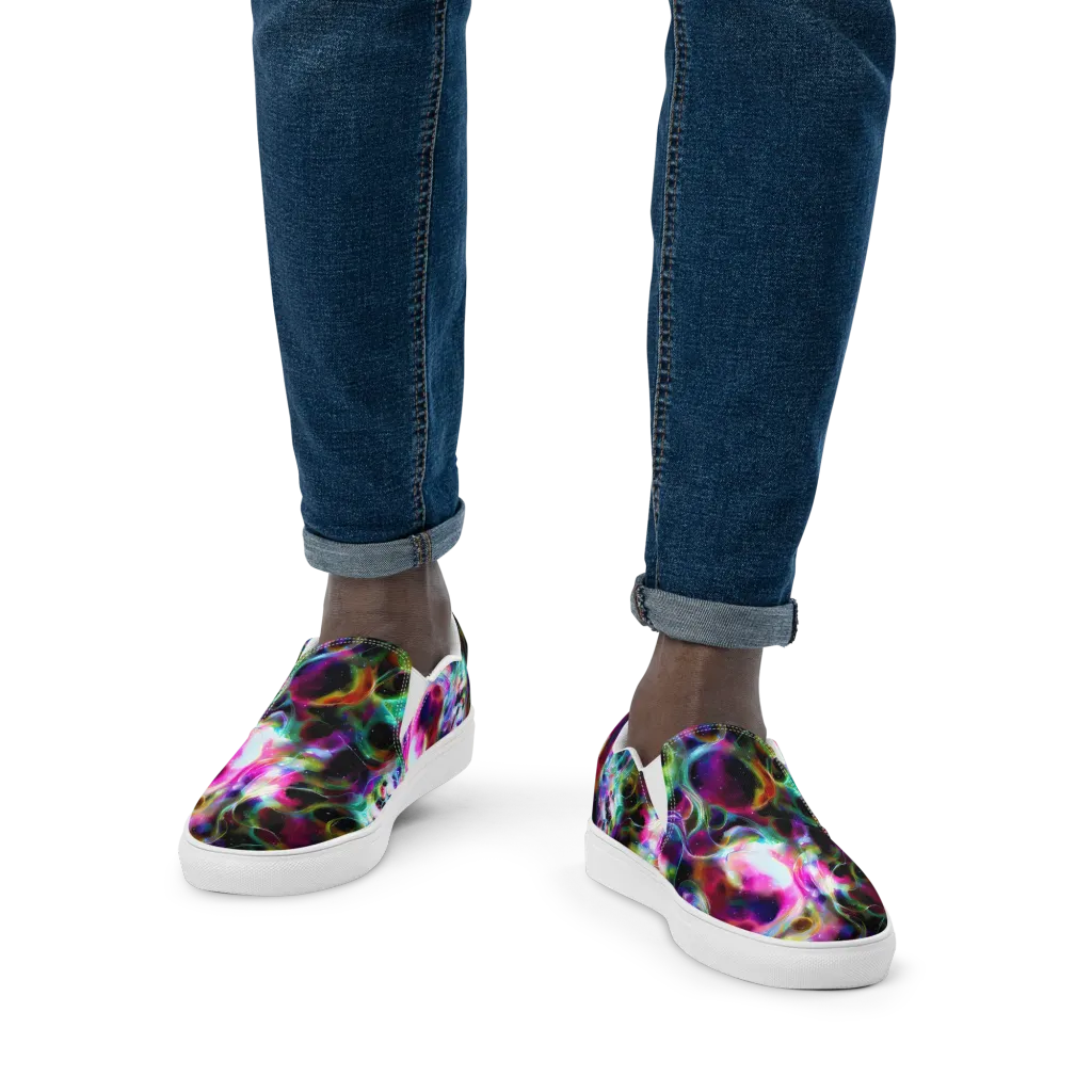 Starfire Marble on Men's Slip-On Canvas Shoes — Front
