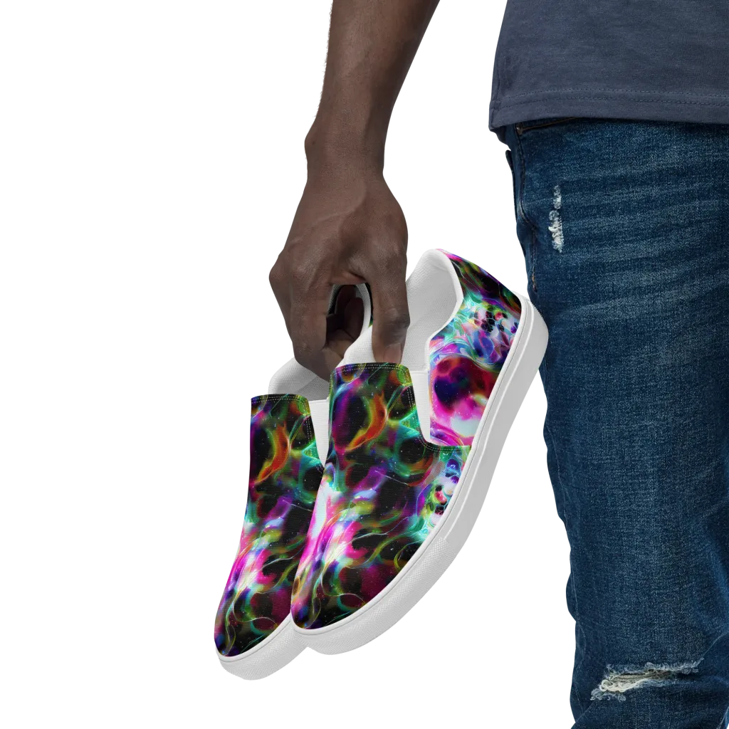 Starfire Marble on Men's Slip-On Canvas Shoes — Left Front
