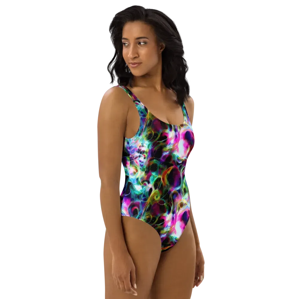 Starfire Marble on One-Piece Swimsuit — Right