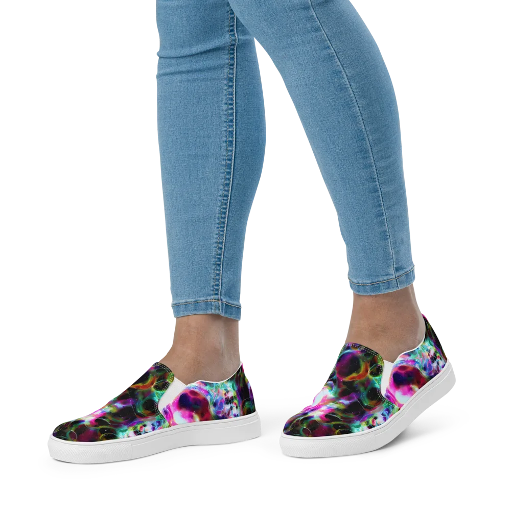 Starfire Marble on Women's Slip-On Canvas Shoes — Front