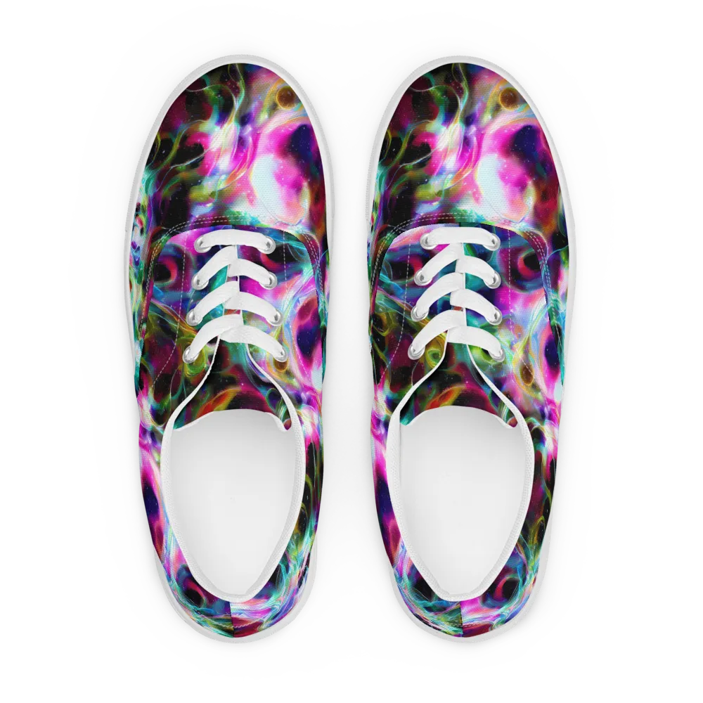 Starfire Marble on Men's Lace-Up Canvas Shoes — Front