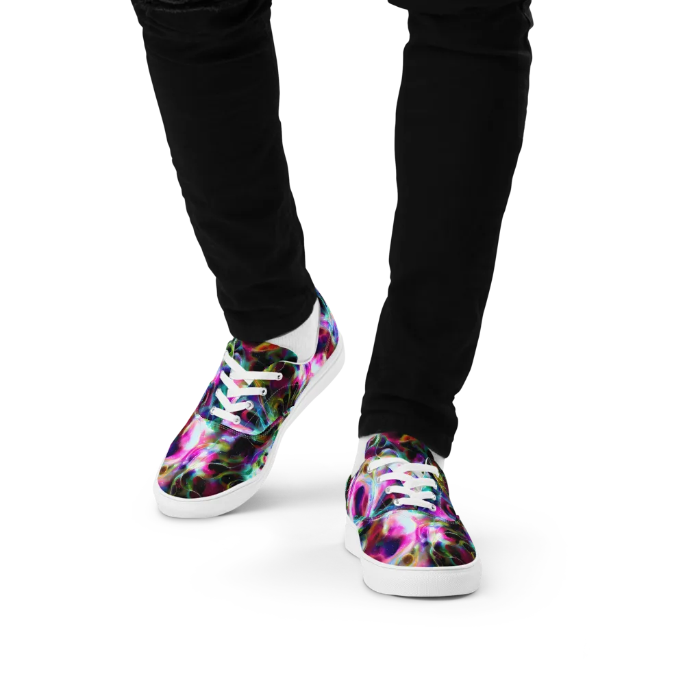 Starfire Marble on Men's Lace-Up Canvas Shoes — Front