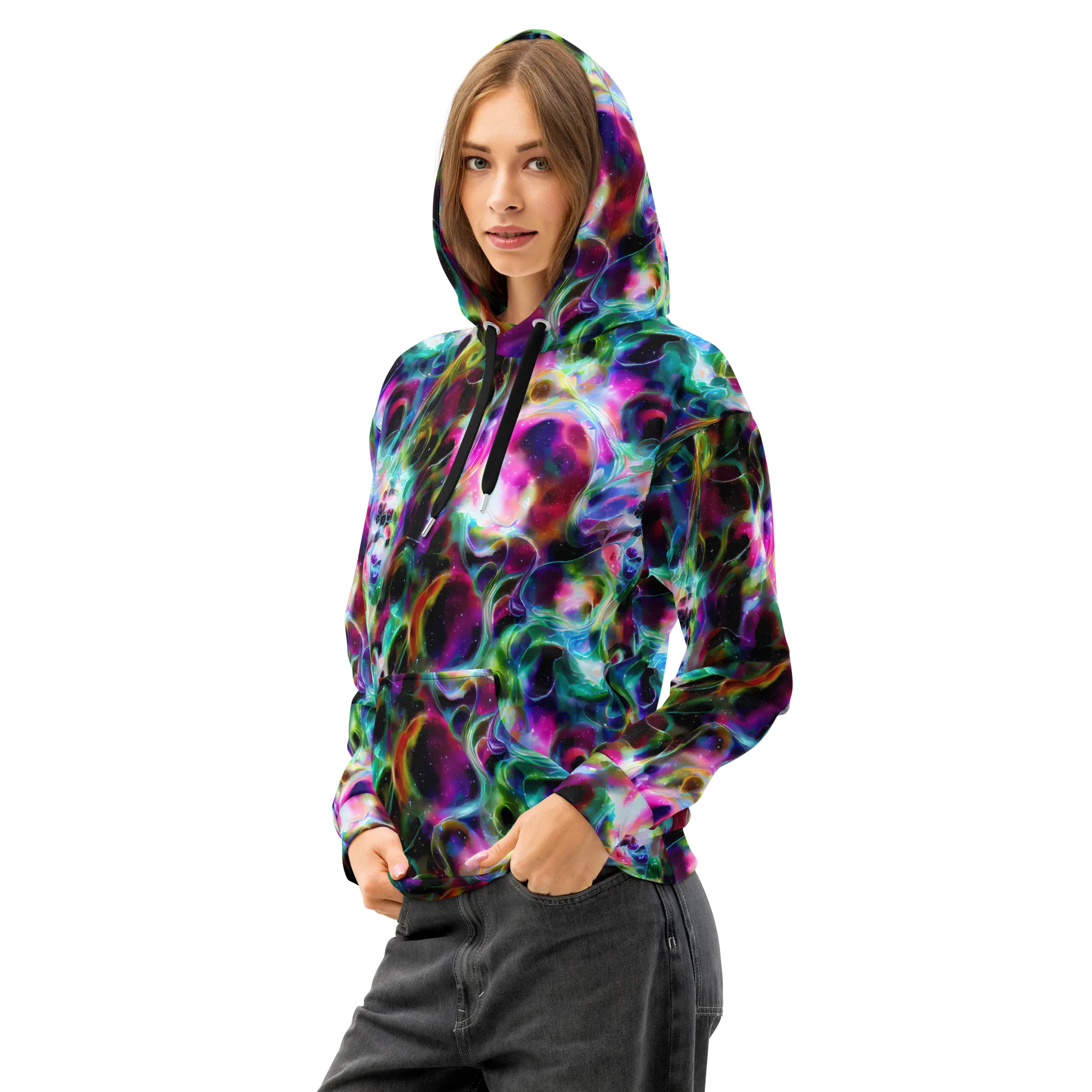 Starfire Marble on Cotton Hoodie — Left Front