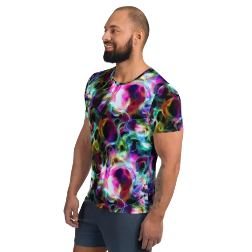 Starfire Marble on a Men's Athletic T-Shirt