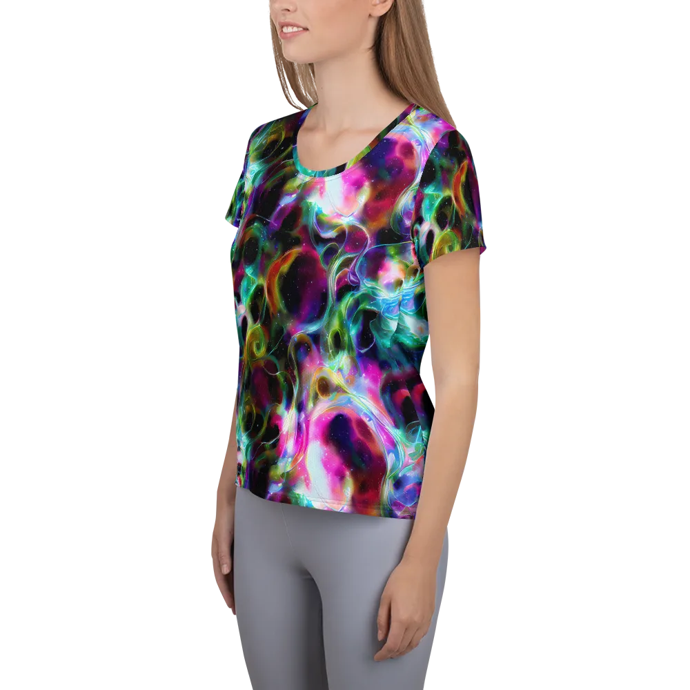 Starfire Marble on Women's Athletic T-Shirt — Left