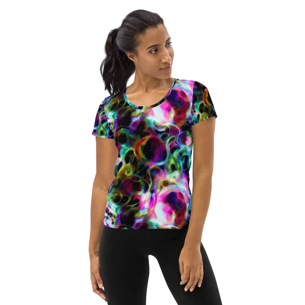 Starfire Marble on Women's Athletic T-Shirt — Front