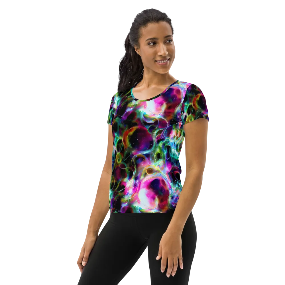 Starfire Marble on Women's Athletic T-Shirt — Left