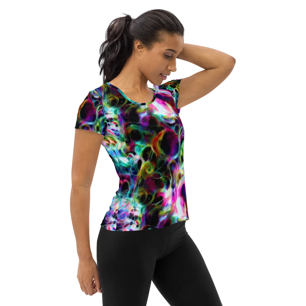 Starfire Marble on Women's Athletic T-Shirt — Right
