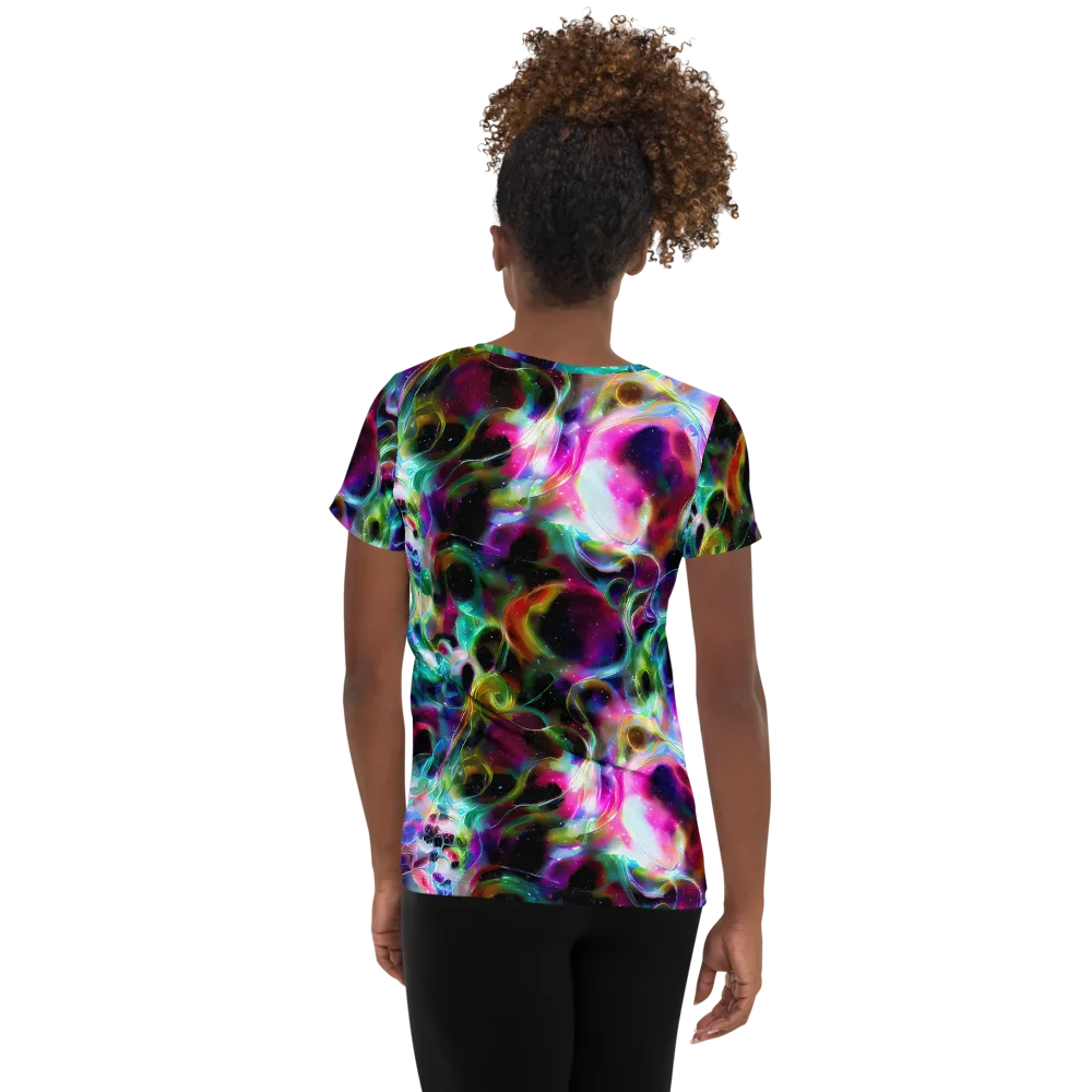 Starfire Marble on Women's Athletic T-Shirt — Back