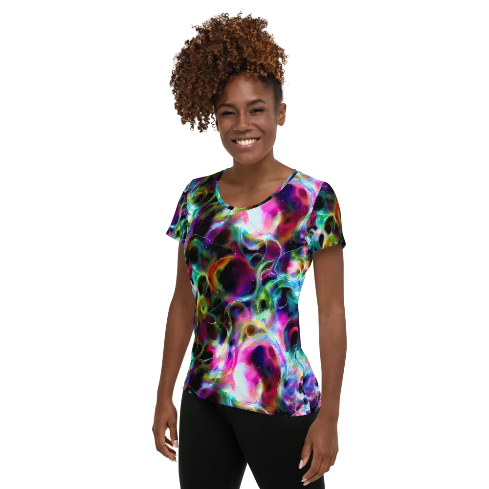 Starfire Marble on Women's Athletic T-Shirt — Left