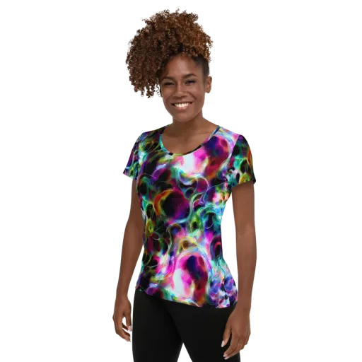 Starfire Marble on a Women's Athletic T-Shirt