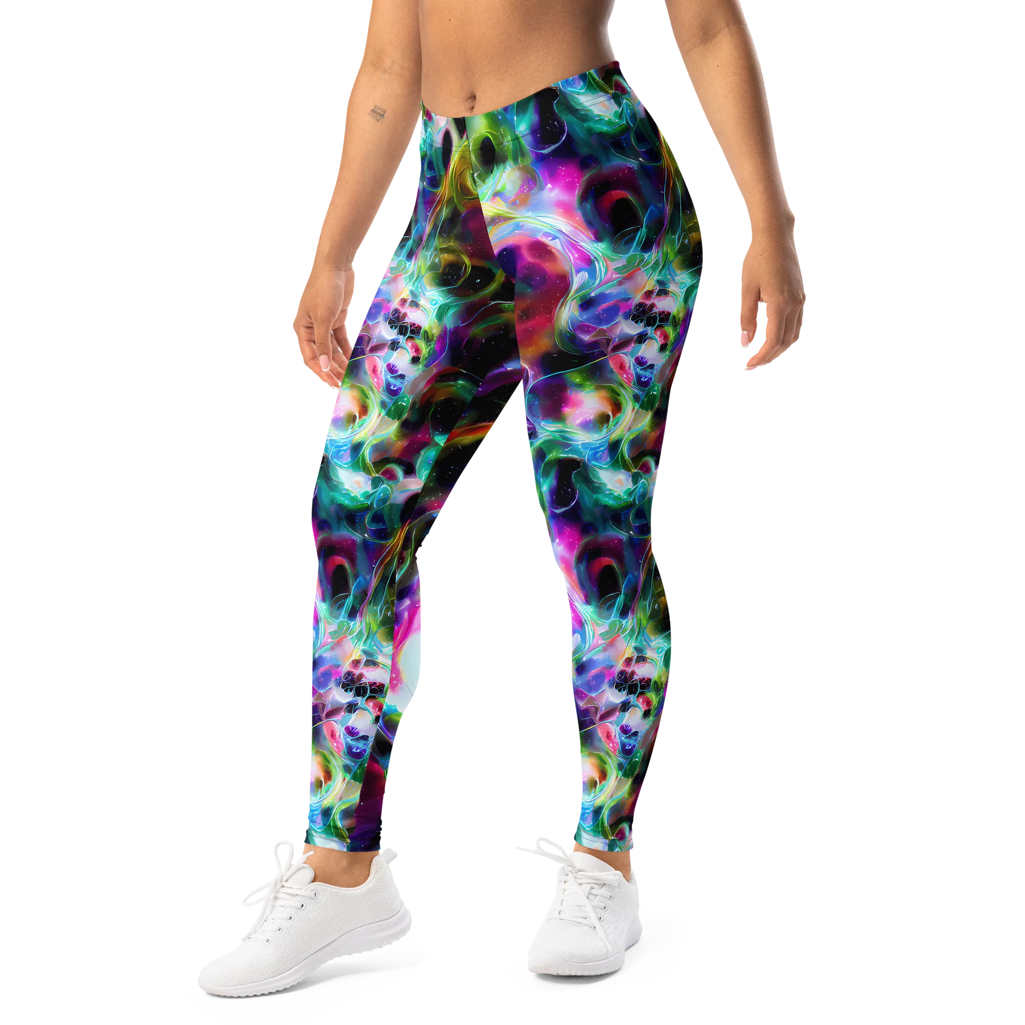 Starfire Marble on Leggings — Left Front
