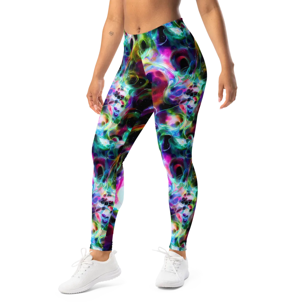Starfire Marble on Leggings — Left Front