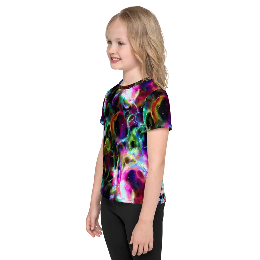 Starfire Marble on Kids Crew Neck T-Shirt — Left