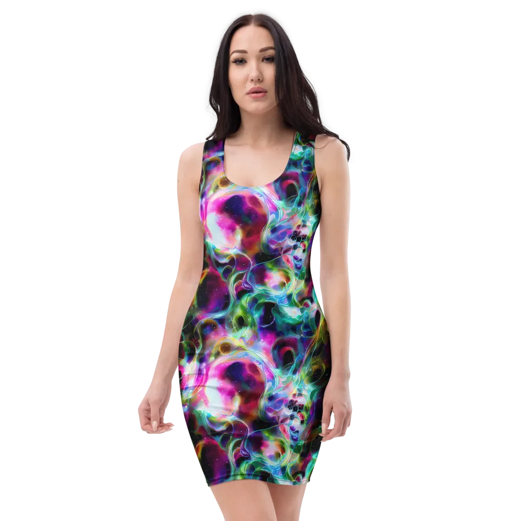 Starfire Marble on Bodycon Dress — Front