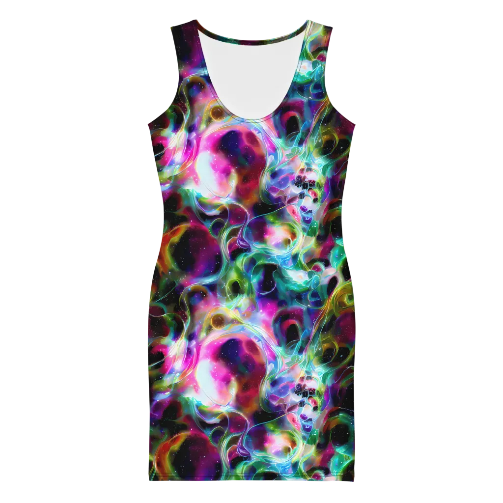 Starfire Marble on Bodycon Dress — Front