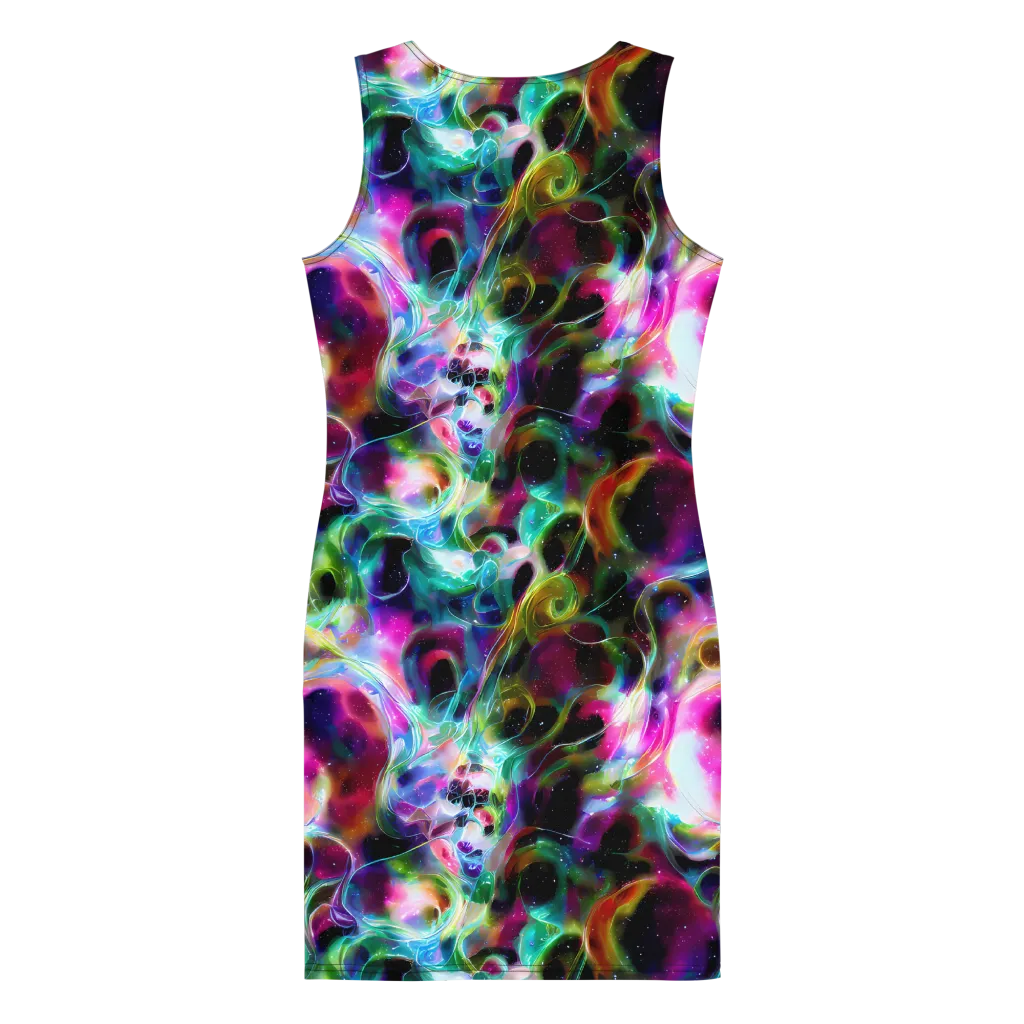 Starfire Marble on Bodycon Dress — Back