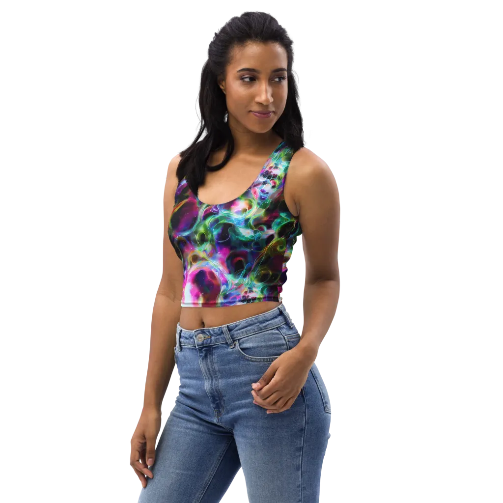Starfire Marble on Crop Top — Left Front