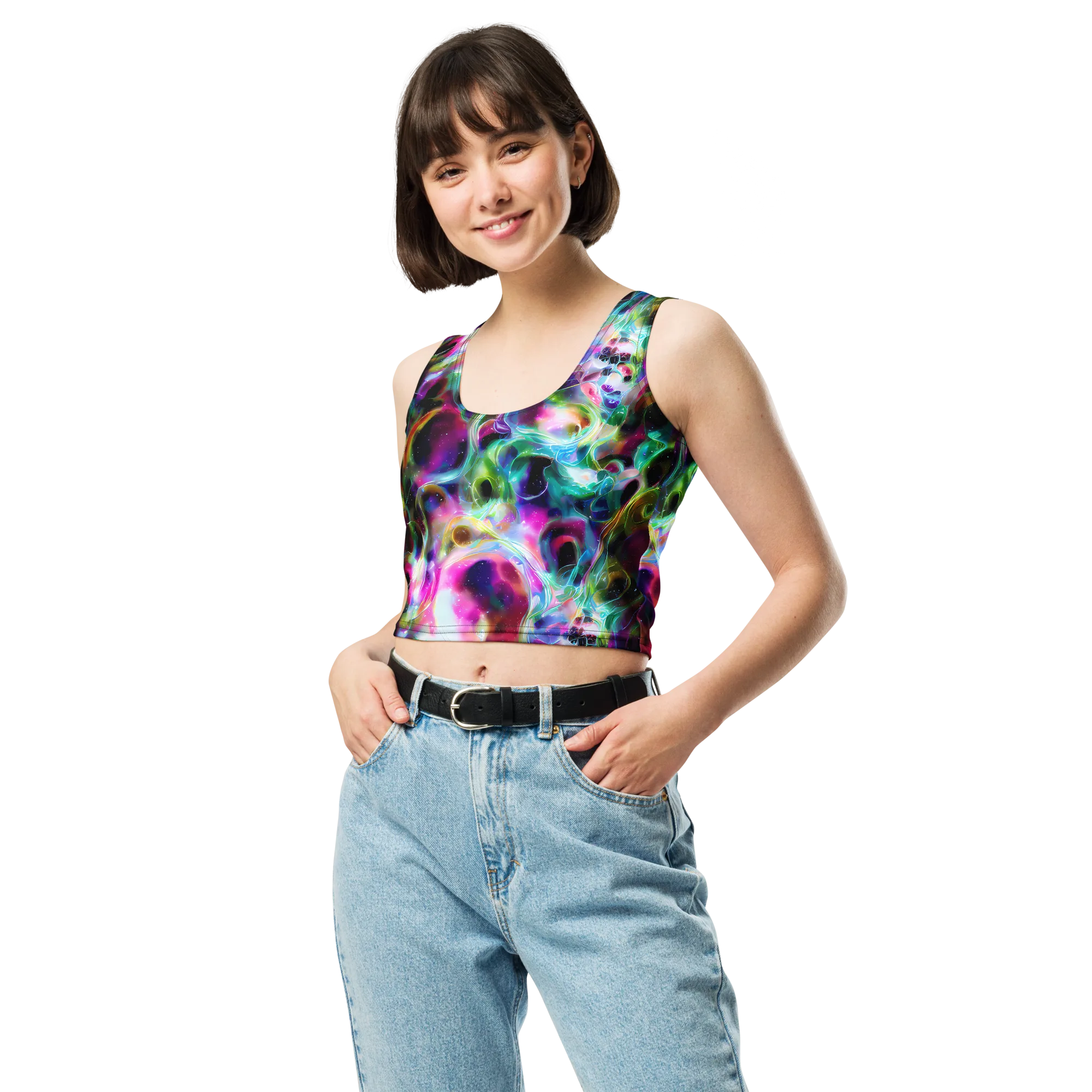 Starfire Marble on Crop Top — Front