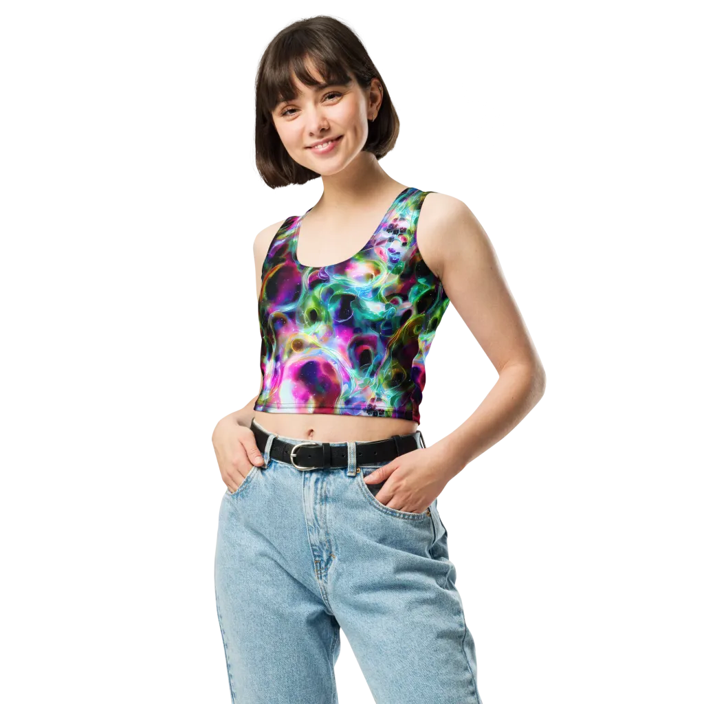 Starfire Marble on Crop Top — Front