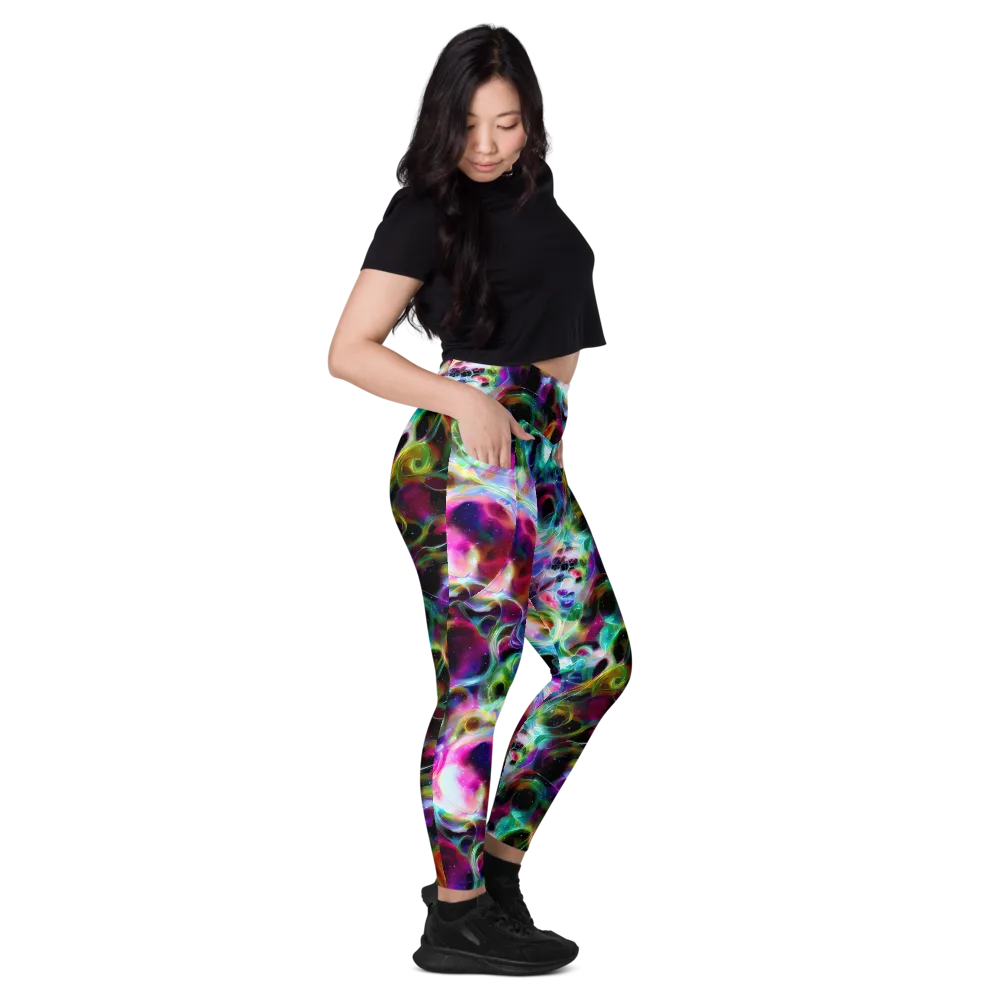 Starfire Marble on Leggings with Pockets — Right