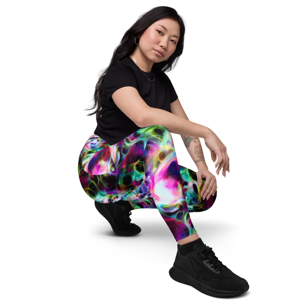 Starfire Marble on Leggings with Pockets — Right Front
