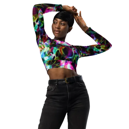 Starfire Marble on a Long Sleeve Crop Top
