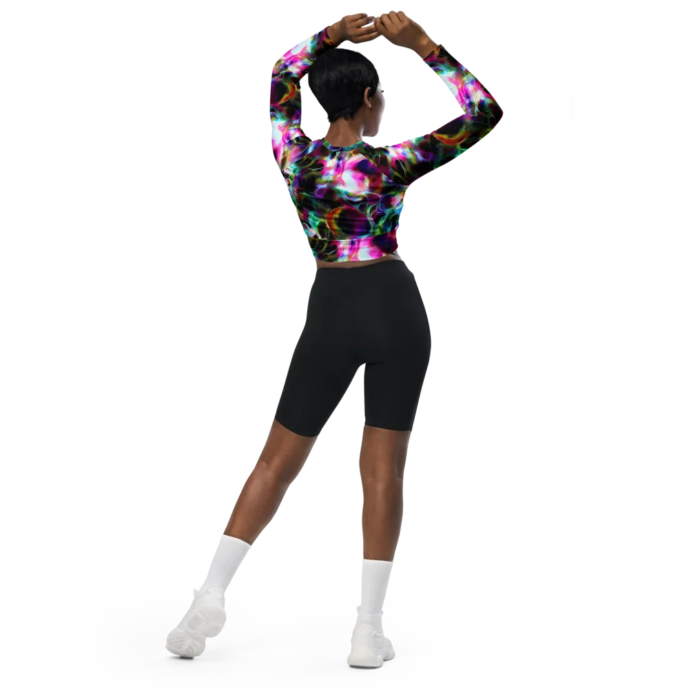 Starfire Marble on Long Sleeve Crop Top — Back