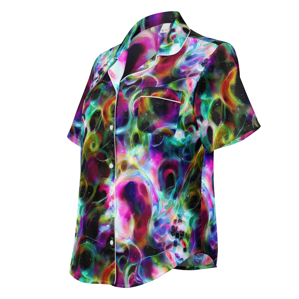 Starfire Marble on Women's Short Sleeve Pajama Top — Left Front